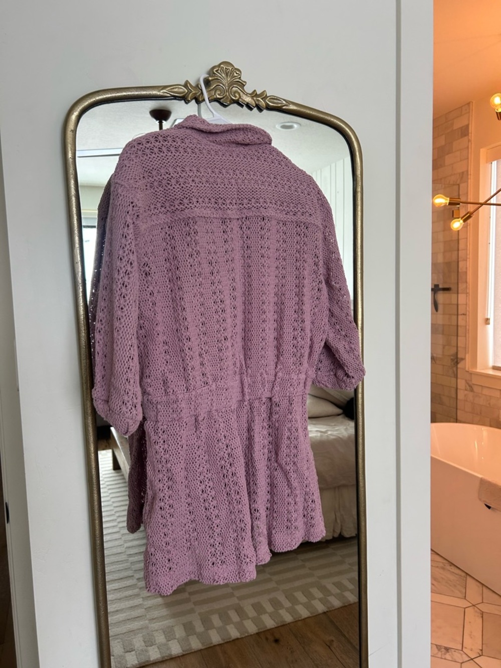 Free People Lavender Crochet Romper - Picture 4 of 4